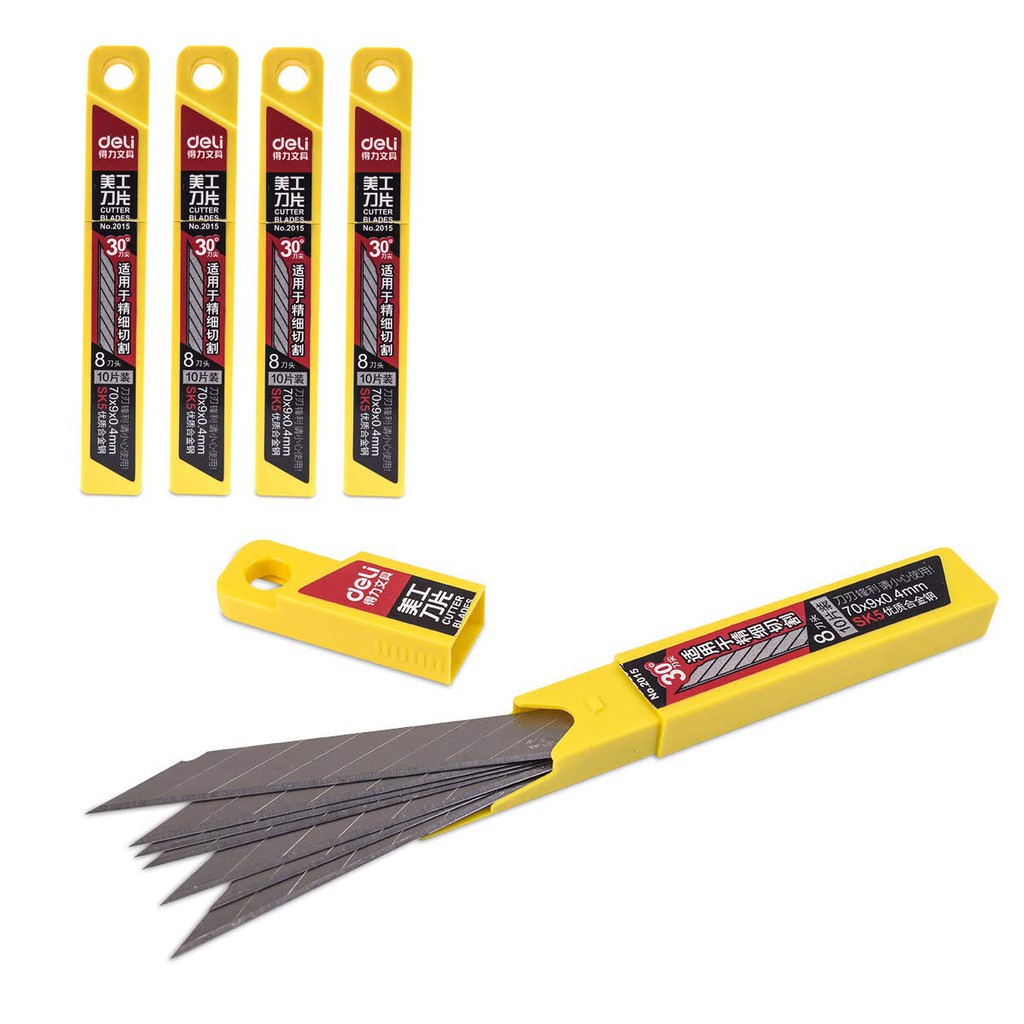 

ISI CUTTER KECIL DELI SK-5 30 DERAJAT REFILL PISAU CUTTER A-100 ISI 10 MATA PISAU KECIL