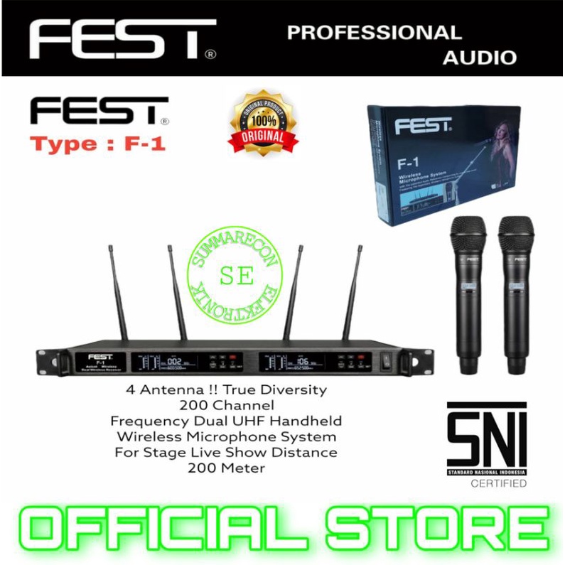 mic wireless original fest f1 microphone original mic karaoke