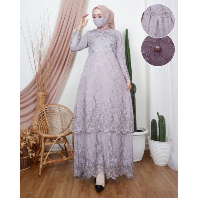 DRESS BUSUI| GAMIS TILE TINGKAT BUSUI| GAMIS PESTA MEWAH| GAMIS| GAMIS TILE| GAMIS KONDANGAN| BY BK