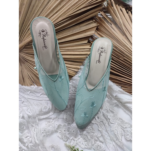 sepatu pesta johana wanita wedding sage green 12cm