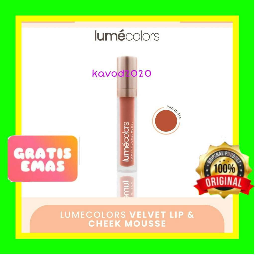 (GRATIS EMAS) Lumecolors Peach Me Velvet Lip & Cheek Mousse 5 ml Lipcream Lipstick Blush On Eyeshado