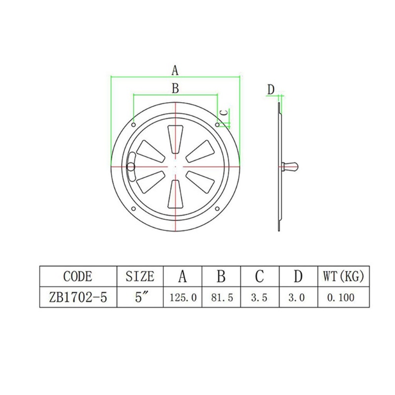 Cre Plat Ventilasi Udara Kabin Mobil Bentuk Bulat Bahan Stainless Steel Dengan Knob Samping