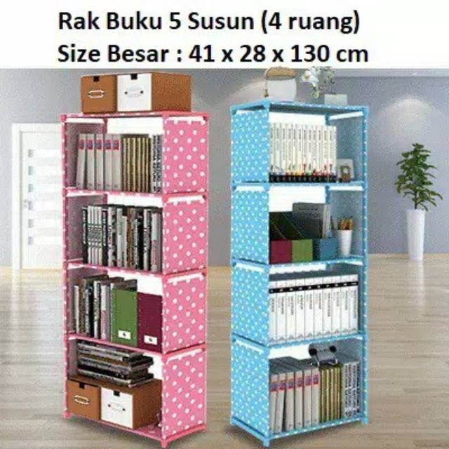 Rak Serbaguna 5 Susun ( 4 Ruang ) - Rak Buku Portable 5 Tingkat