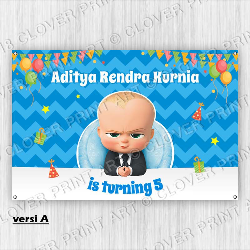 Backdrop Banner Ulang Tahun Anak Boss Baby