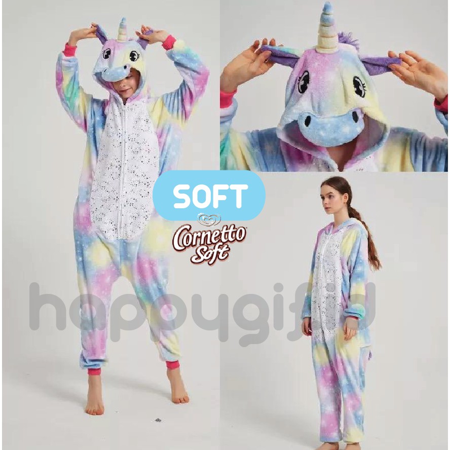 ONESIE UNICORN PIYAMA KOSTUM DEWASA UNICORN SPECIAL ES KRIM ICE CREAM