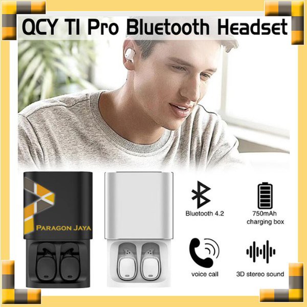 #GudangSatu - QCY T1 Pro Mini Wireless Headset Bluetooth Earphone Headphone