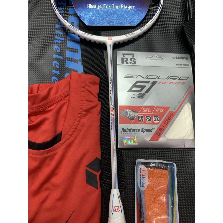 Raket Badminton Rs Av Flash 51 Power Full Set Komplit Original