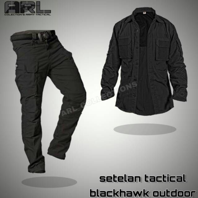 Setelan satu set celana kemeja tactical drone blackhawk/army airsofter outdoor