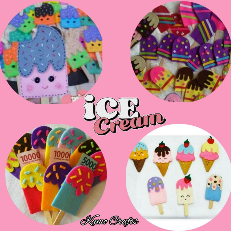 

Amplop lebaran / amplop karakter / amplop flanel motif ice cream isi 12'S