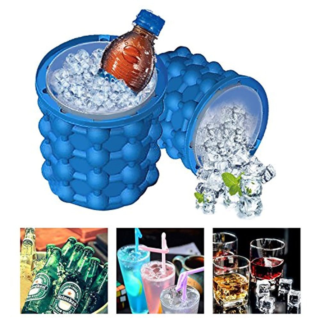 IKILOSHOP Ice Genie Silicone Ice Bucket Cube Maker Mold Tray Cetakan Es Batu Silikon