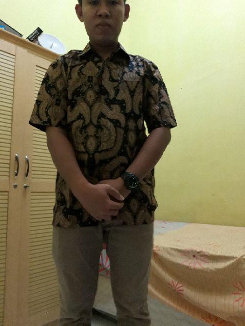 Risna Batik Krb Kawung Krem Kemeja Batik Premium Lengan Panjang Pria M L Xl