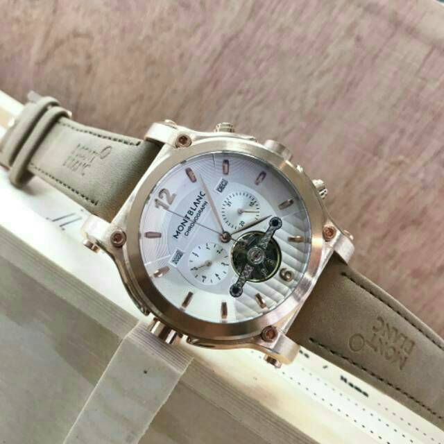 [AUTOMATIC] 3 Variasi Montblanc Chronograph Kulit Brown Super