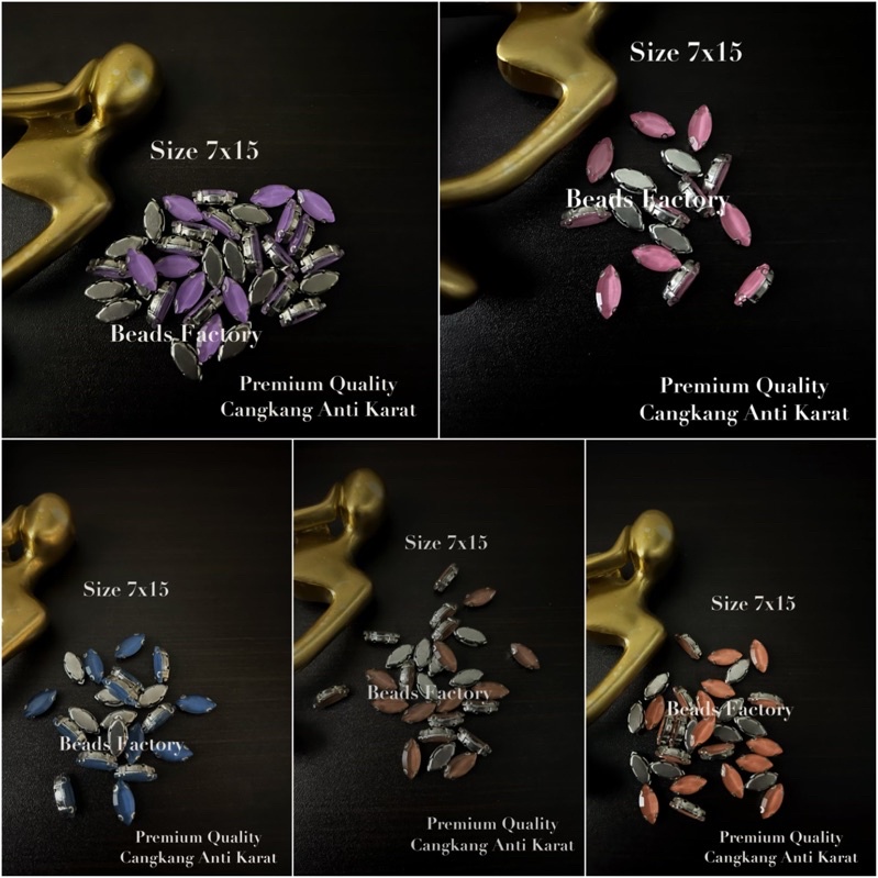 Payet Ecer Doff Cangkang Mata 7x15 Kaca | Premium Cangkang Anti Karat | 1 Lusin