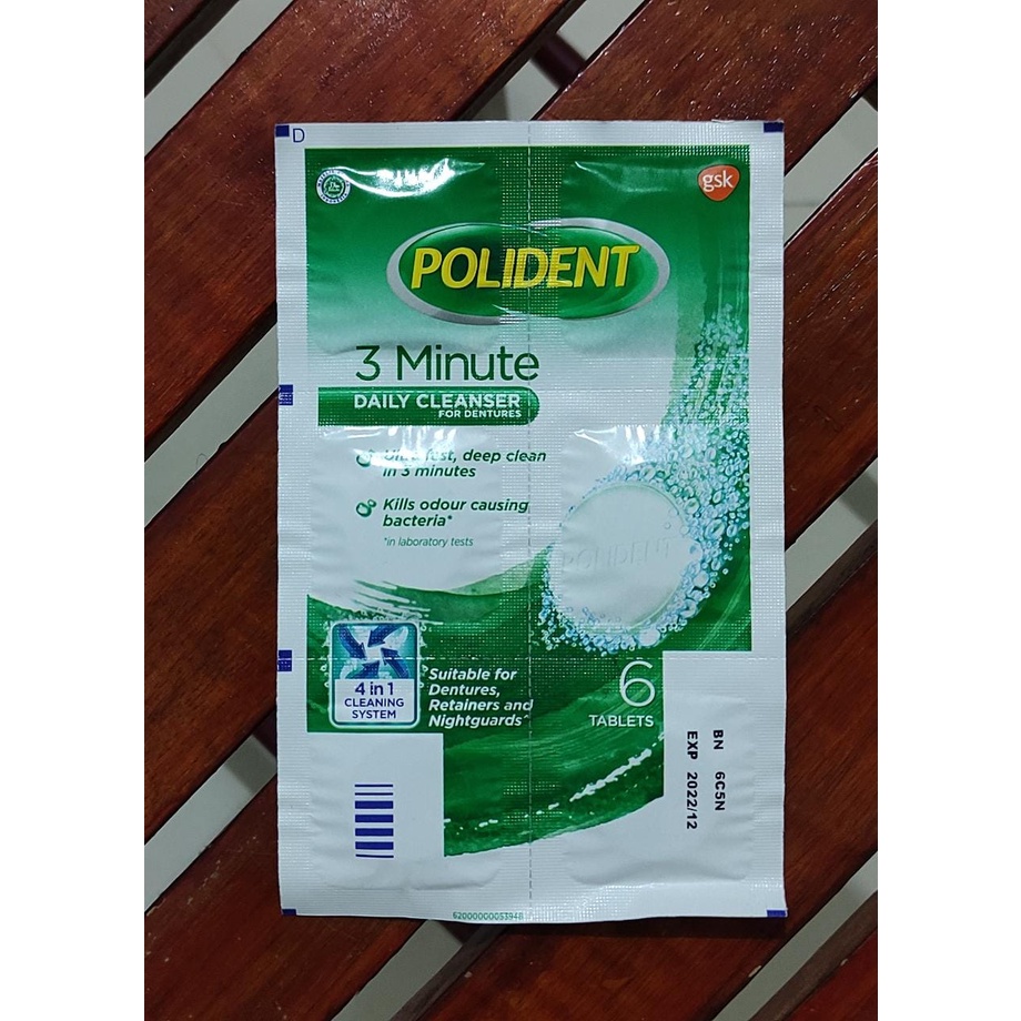 Polident Cleanser 6 Tablets / Pembersih Gigi Palsu / Membunuh Kuman Penyebab Bau Mulut