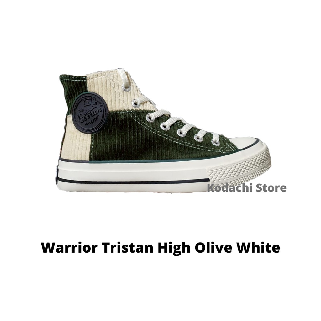 Sepatu Warriror Tristan High Olive White - Warrior Shoes Original