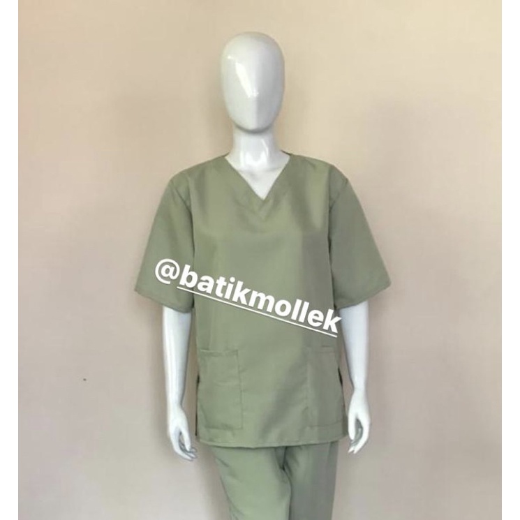 READY STOCK! ATASAN SAJA! BAJU ONLY. Baju OK/ Baju Jaga/ Scrubs Lengan Tangan Pendek UNISEX