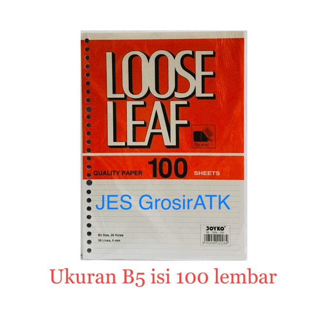 

Isi File Binder B5 - 100 lembar / Kertas File / Loose Leaf [pak]