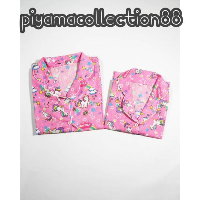 Piyama Baju tidur bisa couple mom and kids Unicon Star