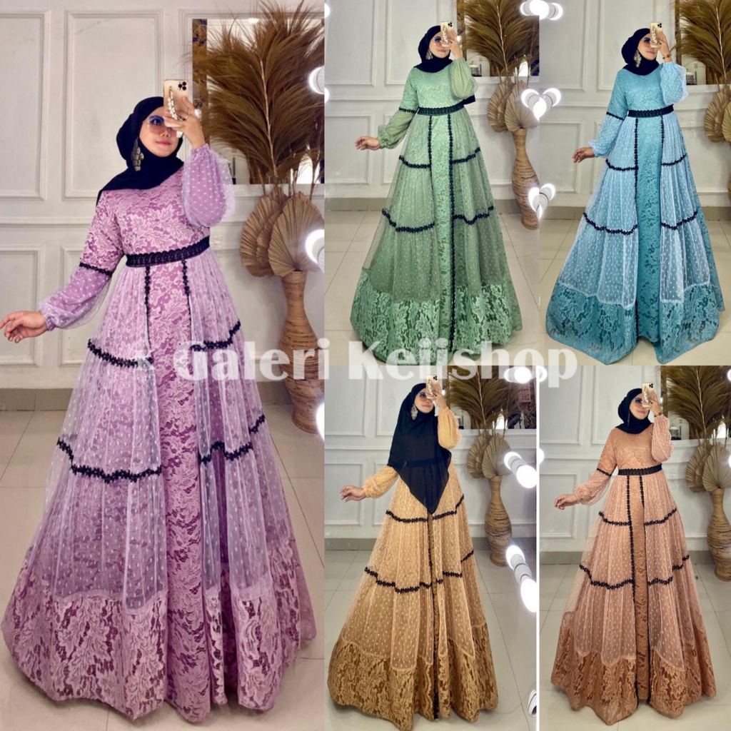 Humairah dress gamis brukat / Raya Series _ Galeri Keiishop