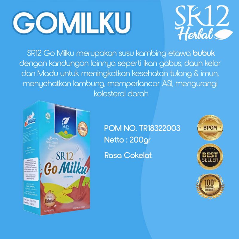 

SUSU KAMBING GOMILKU SR12 100% ORIGINAL BPOM,,SUSU KAMBING ETAWA