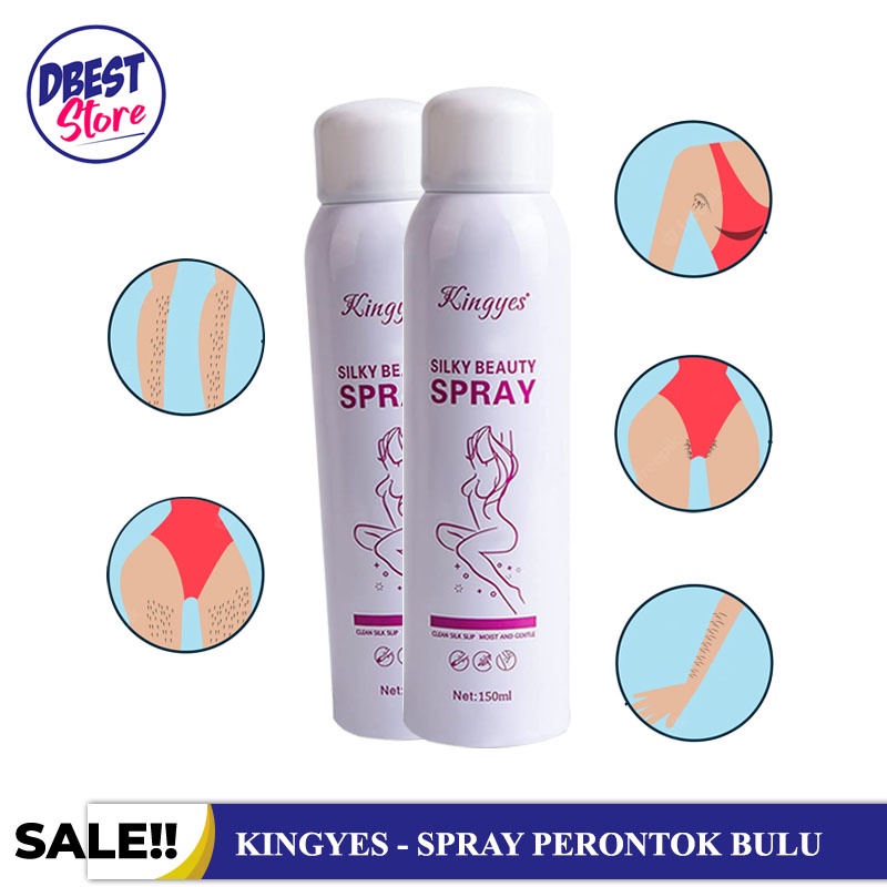DBEST - KINGYES SILKY BEAUTY SPRAY CREAM PERONTOK CUKUR BULU TANPA CUKUR / KINGYES SPRAY HAIR REMOVAL PERONTOK BULU
