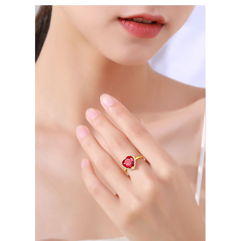 Cincin Wanita Emas Asli Kadar 375 Hias Batu Permata Ruby Zamrud Sapphire 50 Desain Korea Style Simple Cincin Titanium Wanita Anti Karat Asli