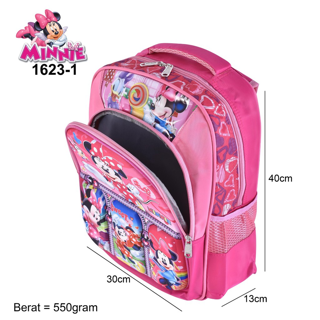 Tas Cartoon Anak Perempuan 9D Lampu 1623-1 - 16' (Girls),[Frozen,LOL,Princesses,Minnie,Unicorn,DLL]