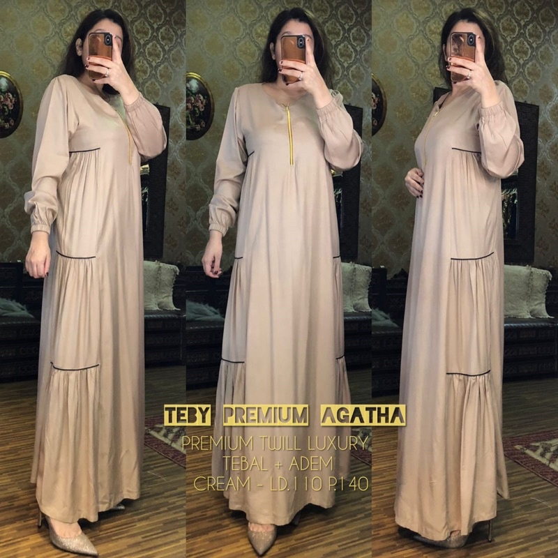 Daster Arab Teby AGATHA Gamis Syar'i Luxury Dress Premium TWILL