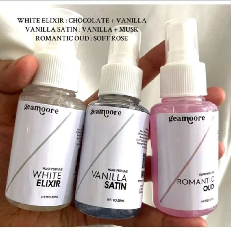[READY STOCK] GEAMOORE HIJAB PARFUM WITH SHIMMER SPRAY 50ML GEAMOORE HIJAB PARFUM GEAMOORE PARFUM HI
