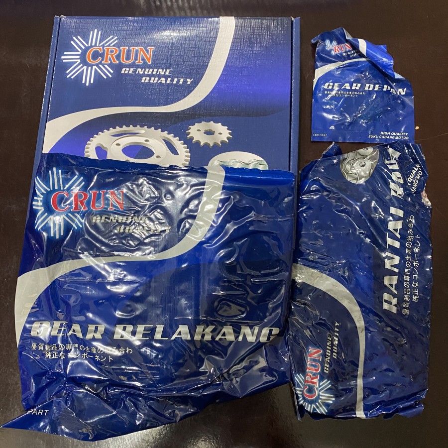 CRUN BYSON Gearset Gear Set Rantai Paket Yamaha Motor Bison Old Lama Girset Gir Rante Chain