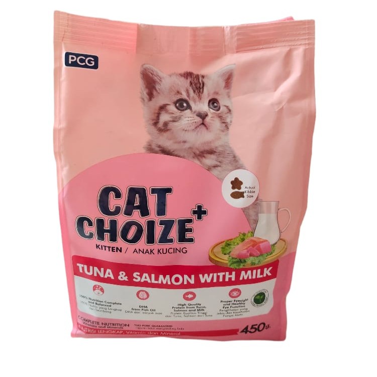 Cat Choize Plus Kitten Makanan Anak Kucing Tuna &amp; Salmon with Milk 450gr