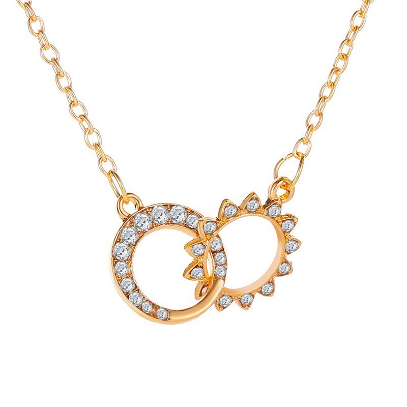 Kalung cincin ganda kalung liar temperamen segar dan bergaya