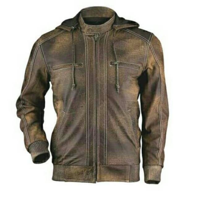 Pic  real jaket kulit wash..asli domba.kupluk bisa lepas.