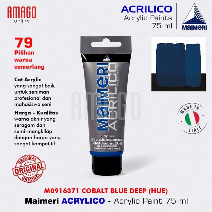 MAIMERI ACRILICO - ACRYLIC PAINT - COBALT BLUE DEEP - 75ML - M0916371