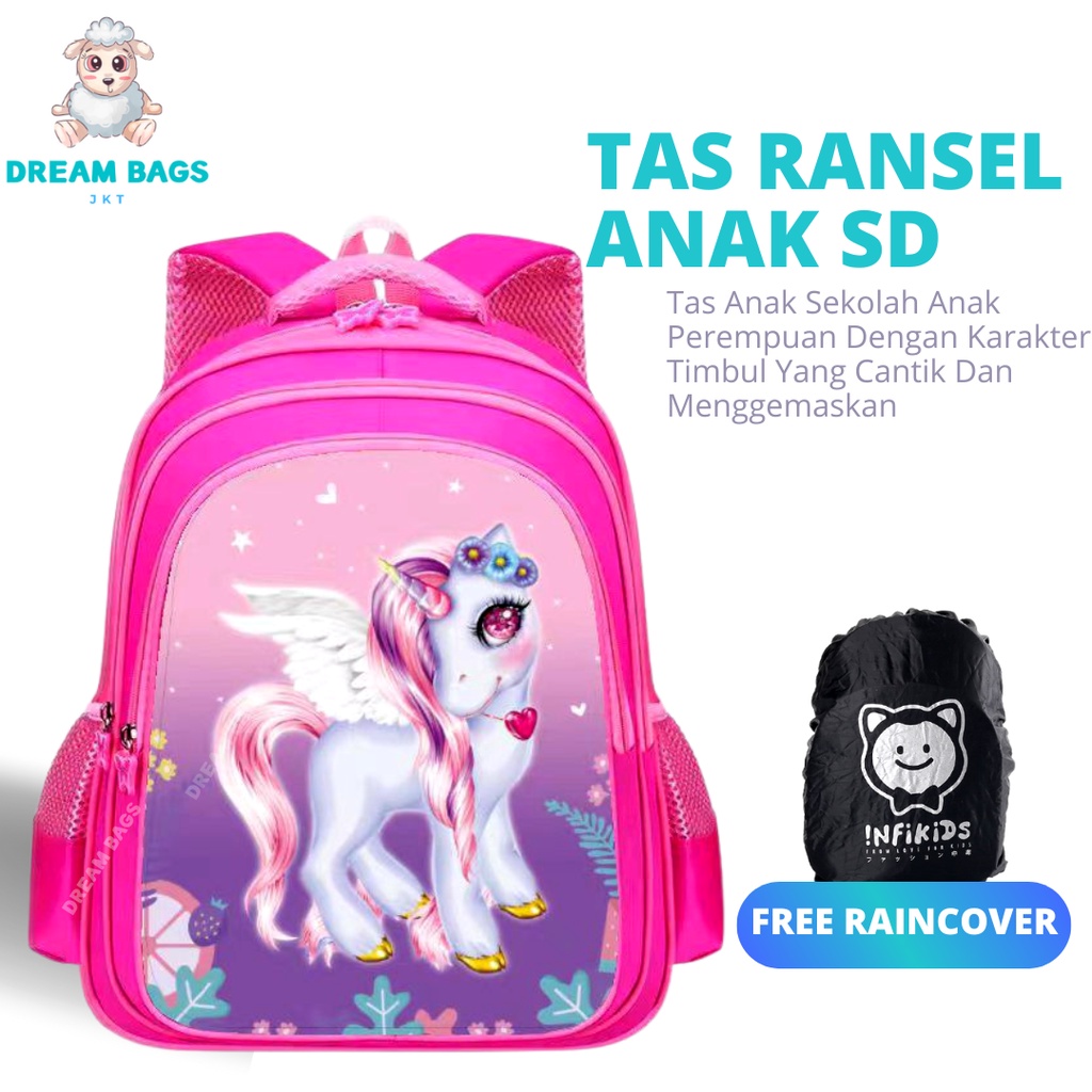 Tas Anak Perempuan Import Size SD DB 6123 Ransel Anak Perempuan