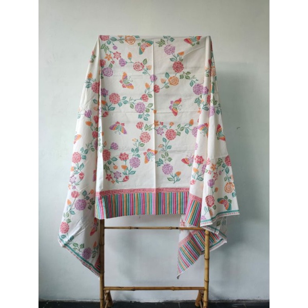 kain batik premium solo motif encim warna pastel