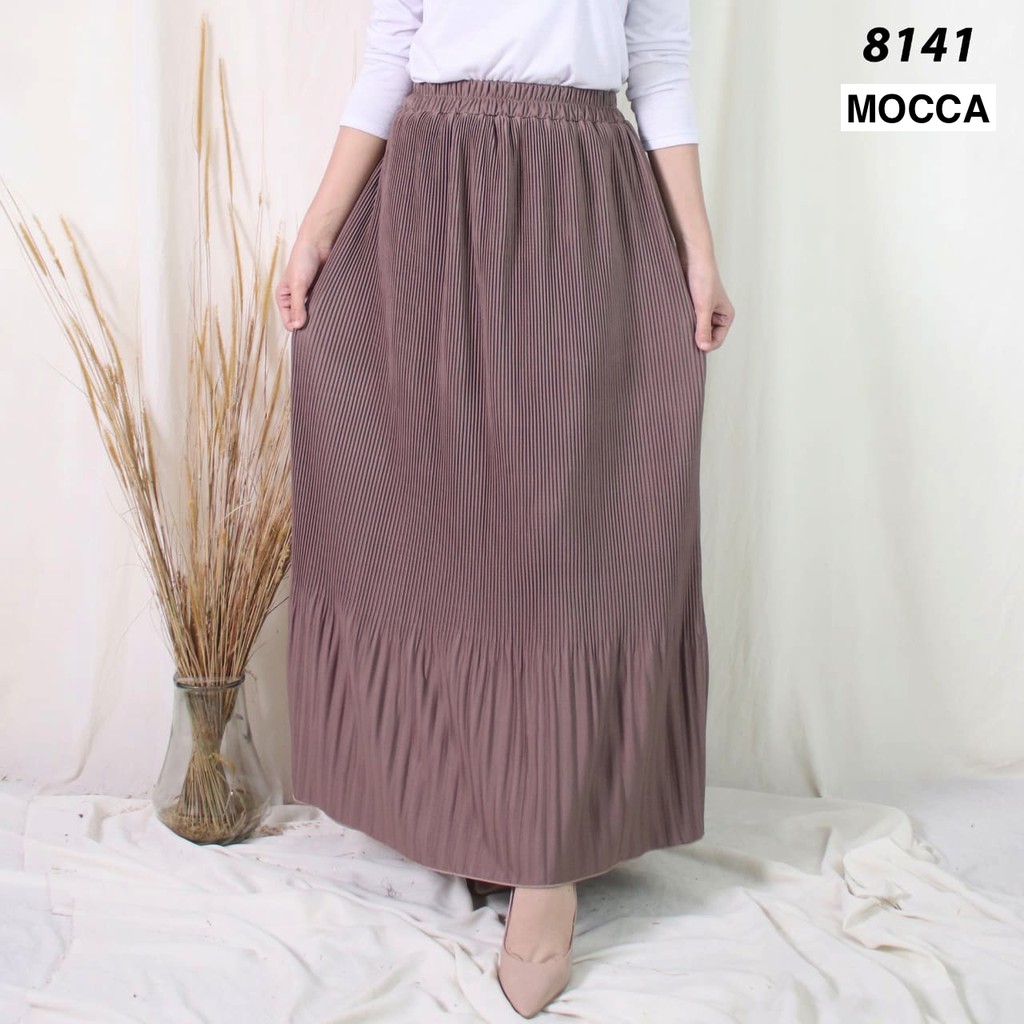 ROK PLISKET MURAH 8141 PLEATED SKIRT WANITA LUVALINE SUPER MURAH KUALITAS BAGUS TERMURAH