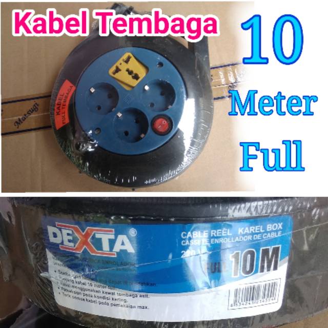 Stop kontak plus kabel 10 Mtr full Kabel Roll