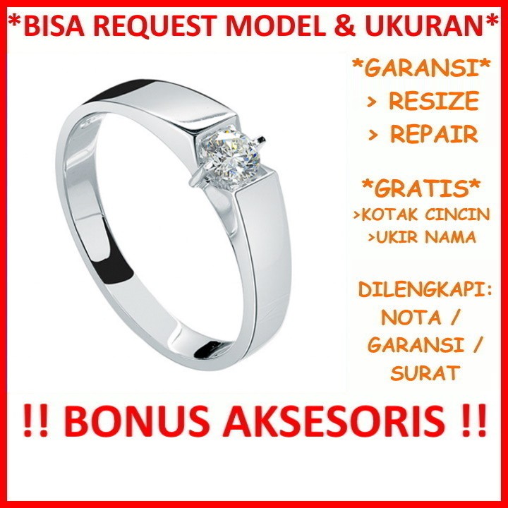 Gratis Tulis Ukir Nama Bisa Pesan Model Garansi Silver Asli Cincin Kawin Perak Nikah Tunangan Id430