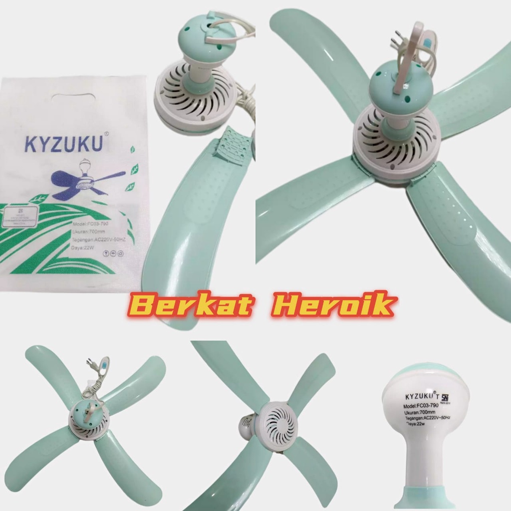 Kipas  Angin  Gantung Helifan 4 baling 22w   merk kyzuku