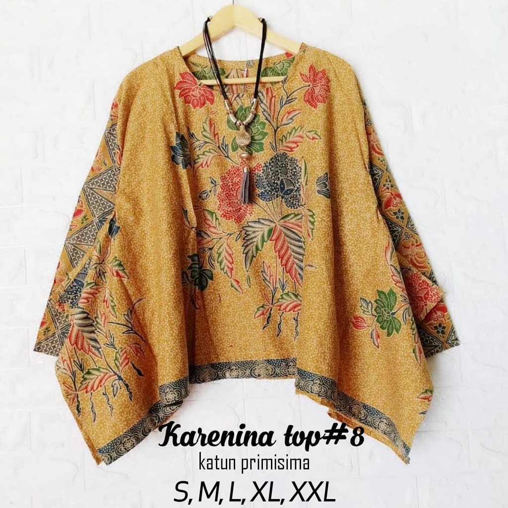 Blouse Batik Kelelawar Untu Walang Wanita Korean Kekinian ( Blouse Batik Motif Untu Walang )