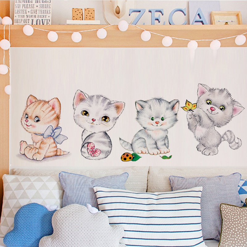 Simulasi Kucing Toilet Kulkas Stiker Dekorasi/Removable Wall Stickers Decoration/Kartun Lucu Kitten Stiker Decor/Tahan Air Self-Adhesive Kamar Mandi Stiker Decor