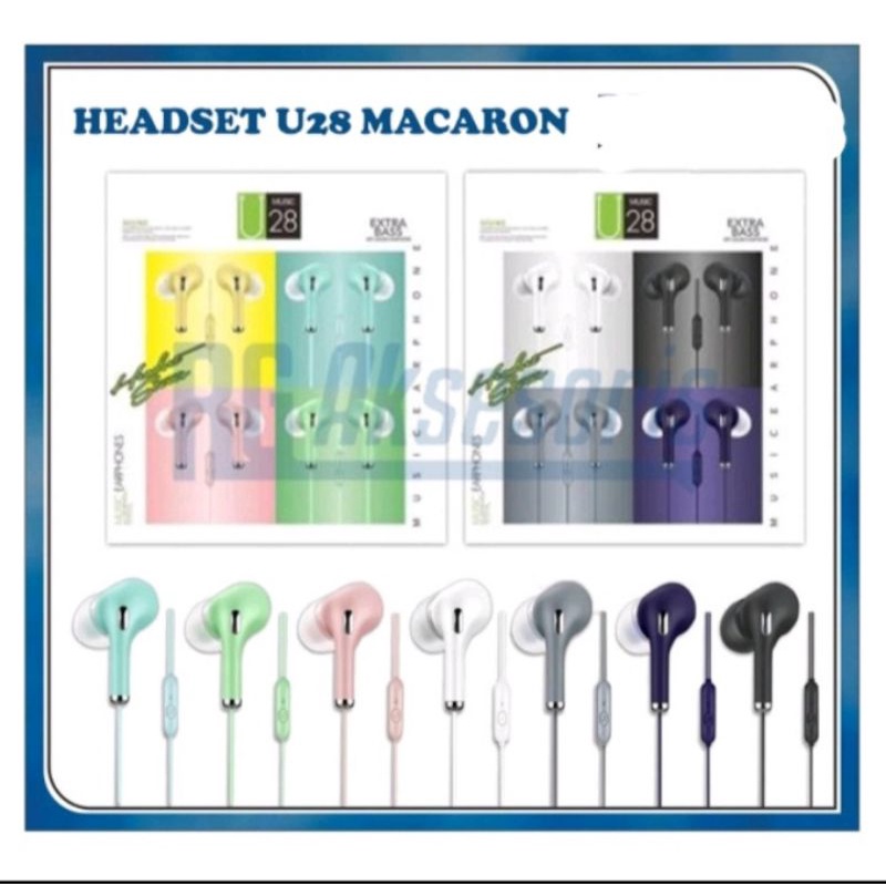 U28 MACARON Headset Stereo Hifi Extra Bass Macaron U-28