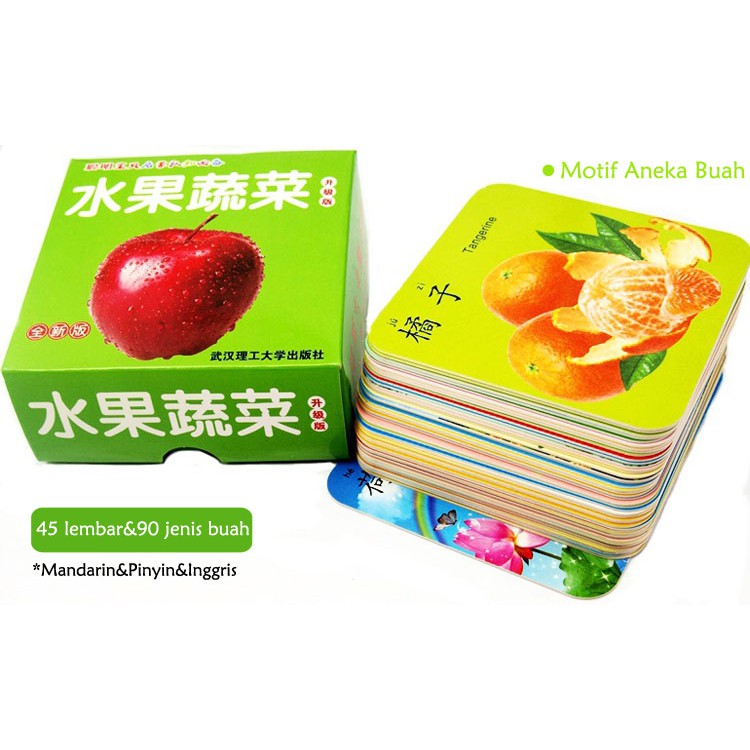 FC-102 Flashcard Belajar Anak 45 Lembar Bahasa Inggris Mandarin Pinyin/Kartu Belajar