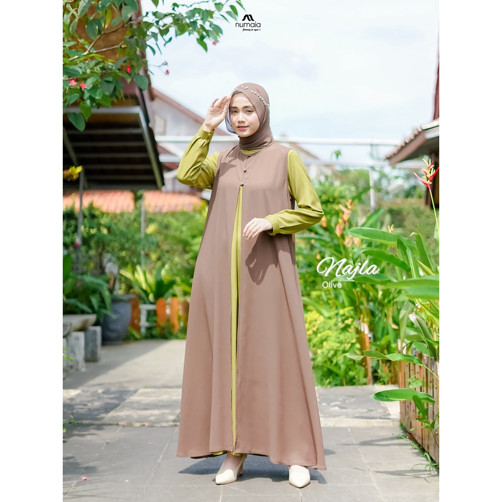 Gamis Outer Set Olive (Najla Set By Numaia)