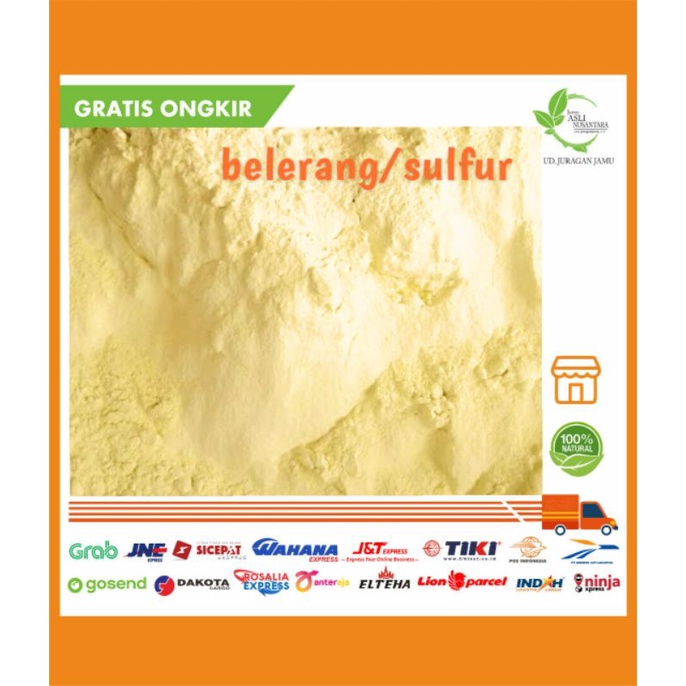 Sulfur utuh / bubuk serbuk / belerang batu 500 gram