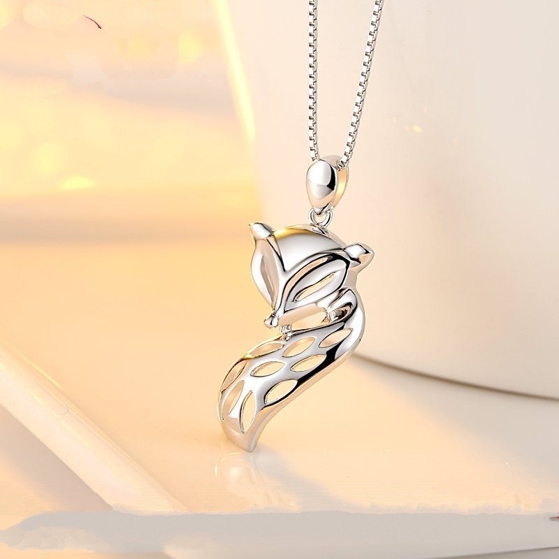 [Ready Stock]Fashion Fox Pendant Plated S925 Sterling Silver Necklace