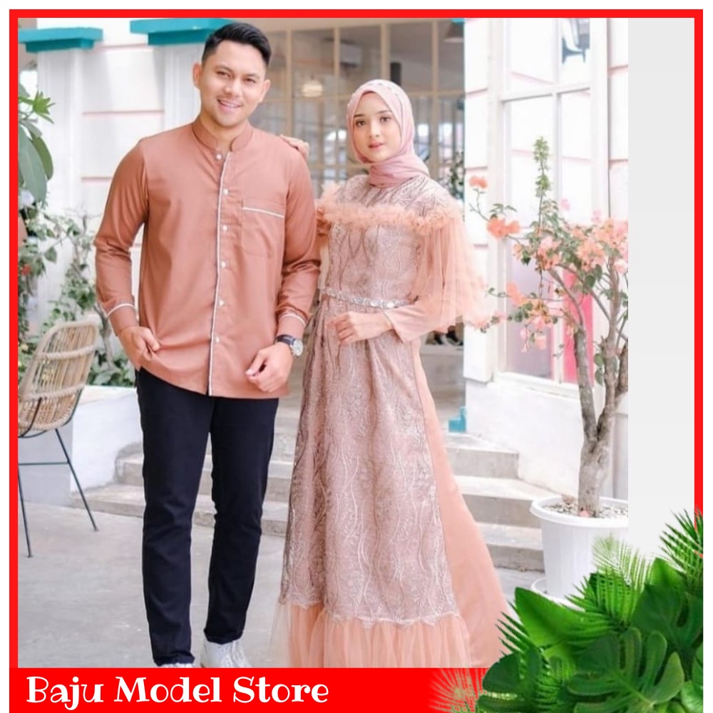 Baju Couple Pasangan Suami Istri Remaja Pria Wanita Muslim CP Aliyah Set Couple Tunangan Pesta Konda