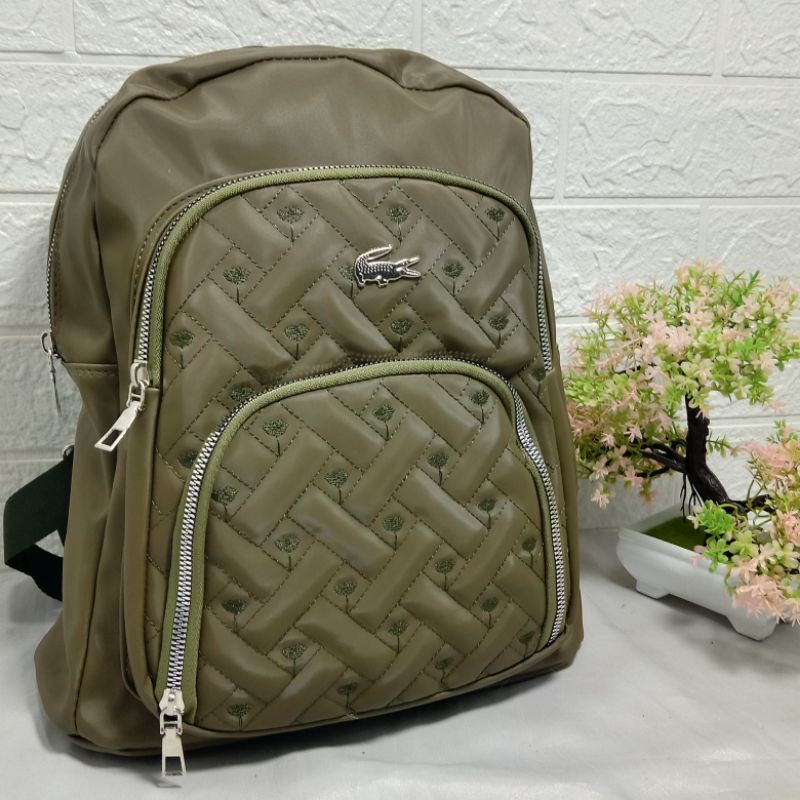 Ransel Fashion Wanita NiLon bordir-H.hijau