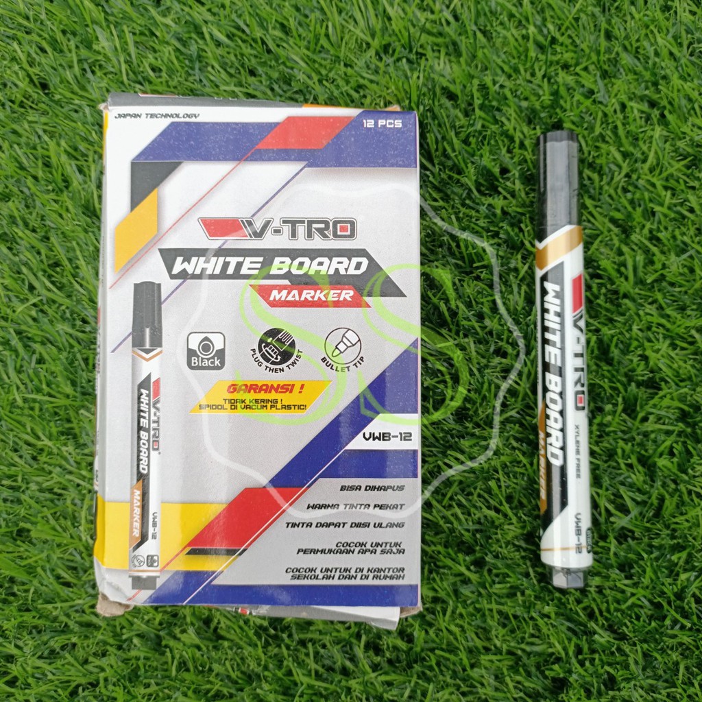 

Spidol Whiteboard Marker Merek V-TRO (Tinta Hitam)